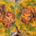 طريقة عمل أرز بسمتى بالكركم مع دجاج بصوص البرتقال