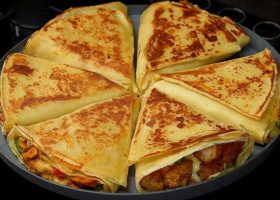 طريقة عمل كريب دجاج بصوص المشروم والكريمة