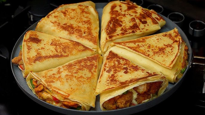 طريقة عمل كريب دجاج بصوص المشروم والكريمة