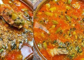 طريقة عمل طاجن بامية بالاناناس وصوص التمر الهندي