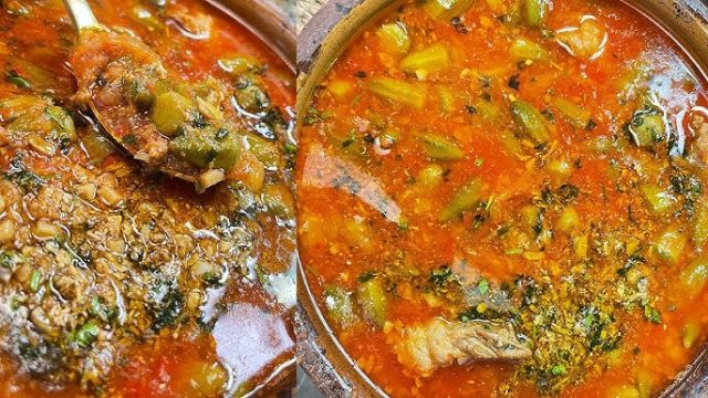 طريقة عمل طاجن بامية بالاناناس وصوص التمر الهندي