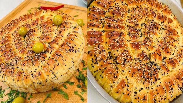 طريقة عمل فطيرة سبانخ بالجبنة الكريمى و صوص الزبادى