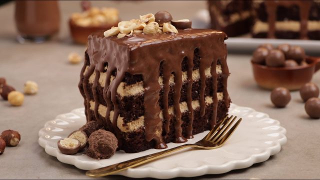 طريقة عمل كيكة الموكا بالجوز