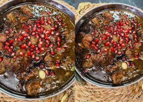 طريقة عمل كبدة كاراميل بالبصل المقرمش وصوص الرمان الحار