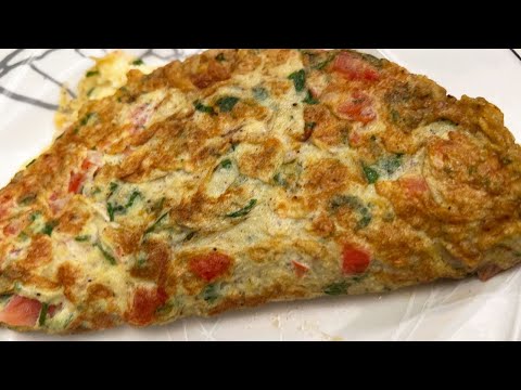 طريقة عمل أومليت الجبن والخضار