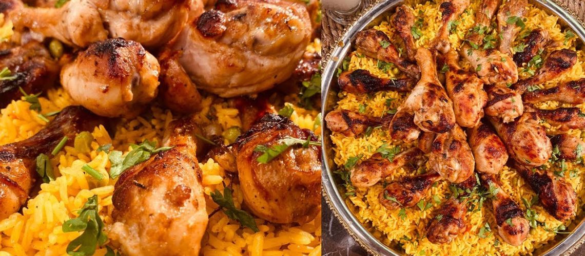 طريقة عمل ارز بالنعناع والليمون مع مكعبات الدجاج المقرمشة
