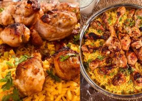 طريقة عمل ارز بالنعناع والليمون مع مكعبات الدجاج المقرمشة