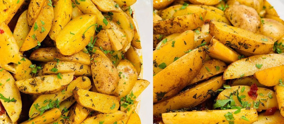 طريقة عمل بطاطس مشوية بصوص المستردة والعسل والزعتر