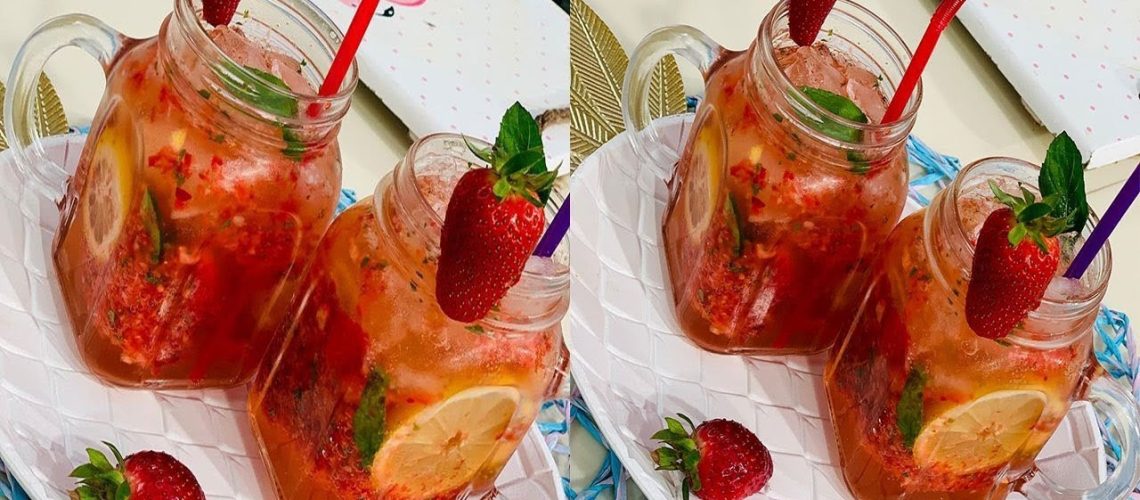 طريقة عمل موهيتو التوت الاسود بالفراولة