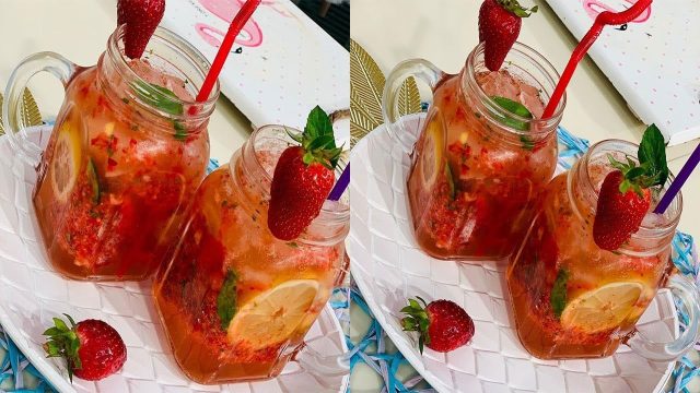 طريقة عمل موهيتو التوت الاسود بالفراولة