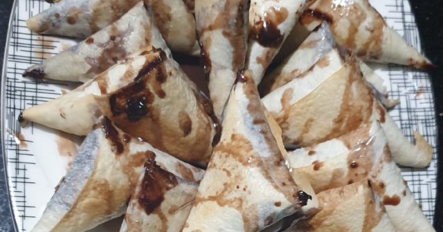 طريقة عمل سمبوسة حلوة بالنوتيلا والموز