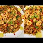 طريقة عمل أرز كريمى بالزعفران و الجمبرى المشوى