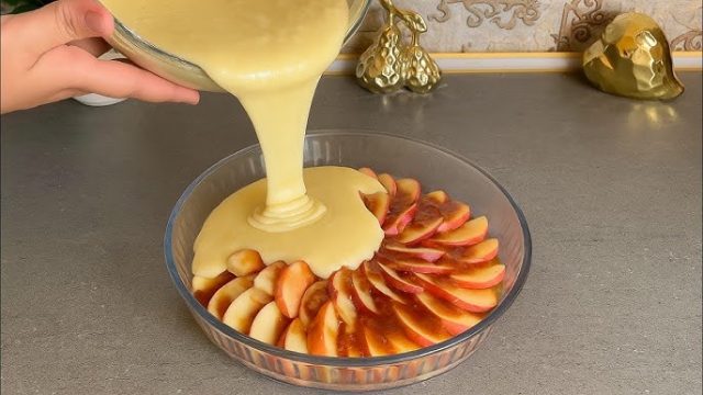 طريقة عمل صينية الخوخ بالكاسترد والكراميل الذهبى