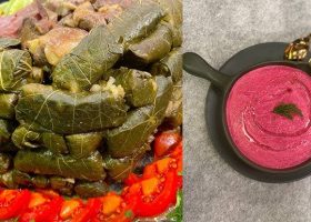 طريقة عمل محشى ورق عنب بالتوت الازرق وصوص اللافندر
