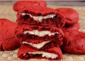 طريقة عمل كوكيز الريد فيلفيت بالشوكولاتة