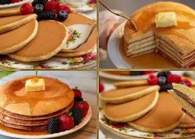 طريقة عمل بان كيك السوفليه بالكريمة والتوت
