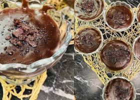 طريقة عمل مهلبية بالشوكولاته وصوص القهوه