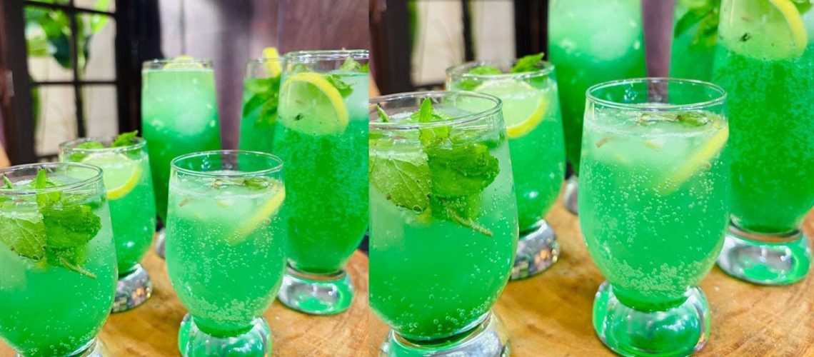 طريقة عمل موهيتو الاناناس والريحان الأخضر