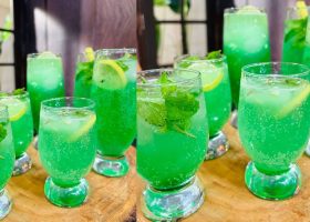 طريقة عمل موهيتو الاناناس والريحان الأخضر