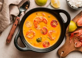 طريقة عمل شوربة مانجو حارة بالجمبرى المدخن