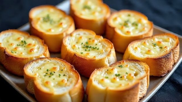 طريقة عمل خبز الثوم المحشو باربع انواع جبن