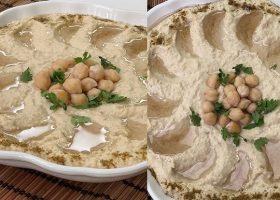 طريقة عمل اكواب الحمص الكريمى بالخضار المقرمش